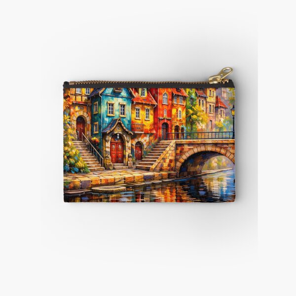 Item preview, Colorful Riverside Village designed and sold by JcAbstractArt.