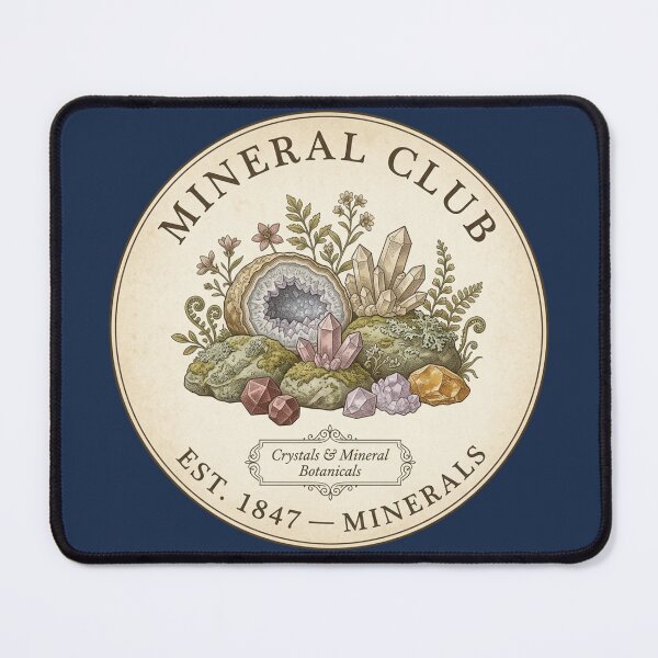 Item preview, Mineral Club Vintage Badge Crystal Collection Art designed and sold by CalmCapy Co.