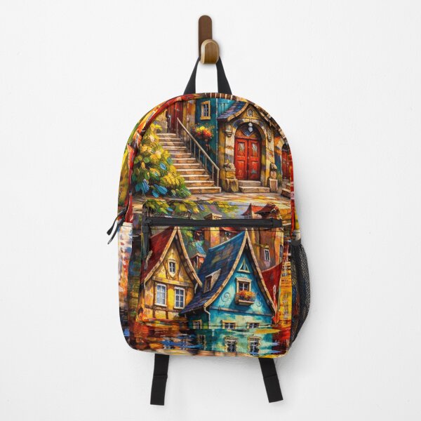 Item preview, Colorful Riverside Village designed and sold by JcAbstractArt.