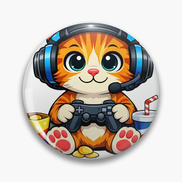 Item preview, Cute Chibi Gamer Cat designed and sold by PawsAndPixelsCo.