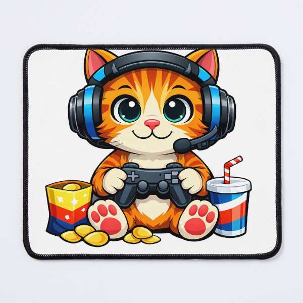 Item preview, Cute Chibi Gamer Cat designed and sold by PawsAndPixelsCo.