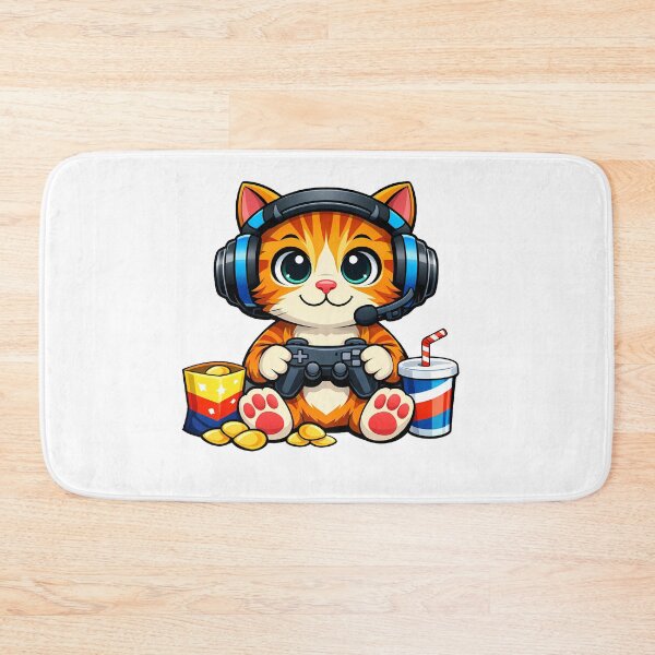 Item preview, Cute Chibi Gamer Cat designed and sold by PawsAndPixelsCo.