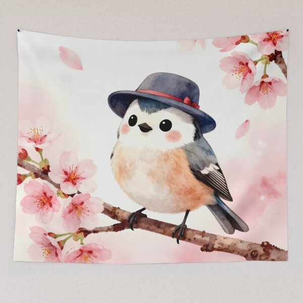 Item preview, A Little Bird on a Cherry Blossom Branch designed and sold by Beleza e Estilo.