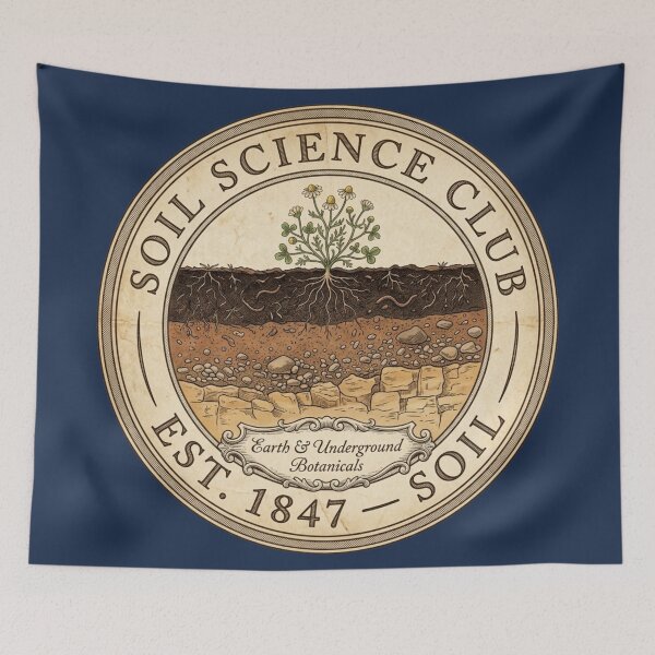 Item preview, Soil Science Club Vintage Badge Earth Microbiome Art designed and sold by CalmCapy Co.