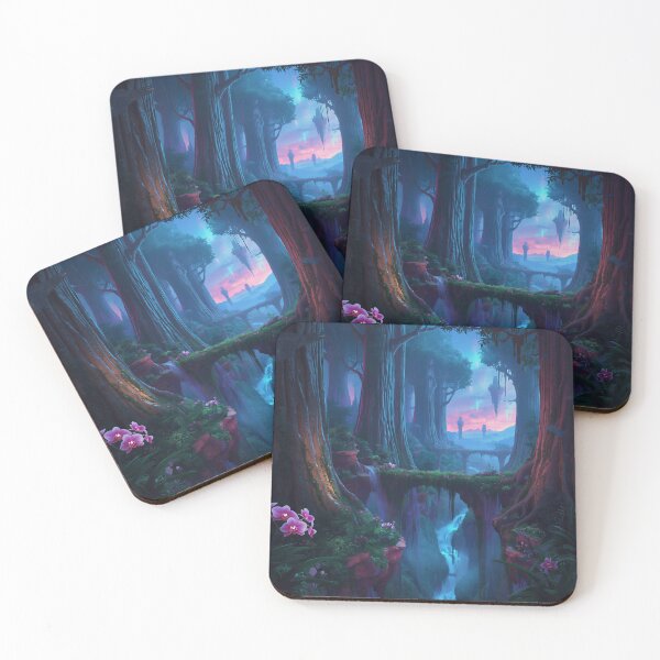Item preview, Aurora Rainforest Cathedral Alien Fantasy Landscape designed and sold by Luminous Wilds.