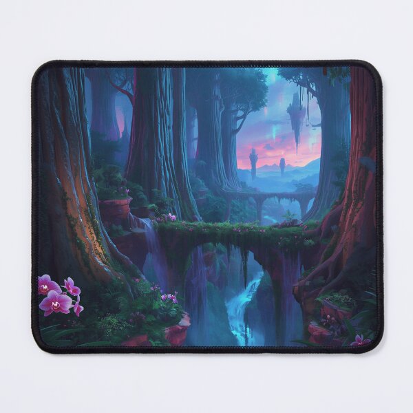 Item preview, Aurora Rainforest Cathedral Alien Fantasy Landscape designed and sold by Luminous Wilds.