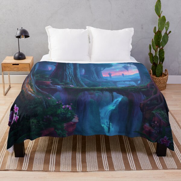 Item preview, Aurora Rainforest Cathedral Alien Fantasy Landscape designed and sold by Luminous Wilds.
