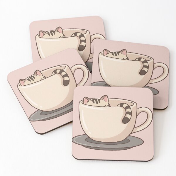 Item preview, Cat sleeping in coffee cup designed and sold by FoxLab Studio.