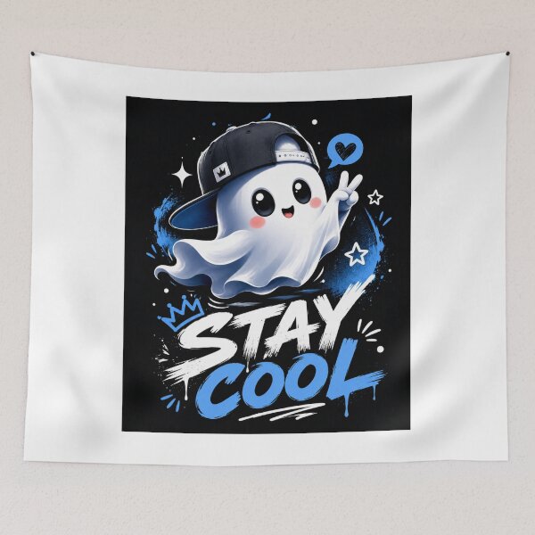 Item preview, Stay Cool Cute Ghost Sticker designed and sold by PawFusionArt.