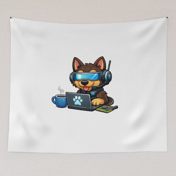 Item preview, Cute Hacker Dog Chibi designed and sold by PawsAndPixelsCo.