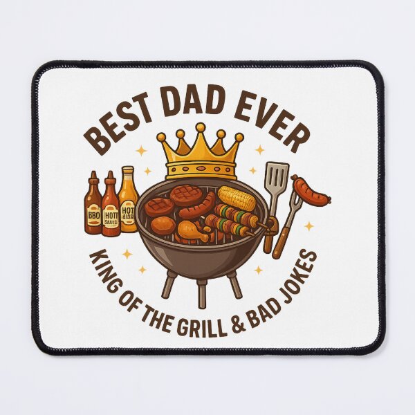 Item preview, Best Dad Ever Grill King Funny BBQ Dad Gift – King of the Grill & Bad Jokes designed and sold by MartBook.