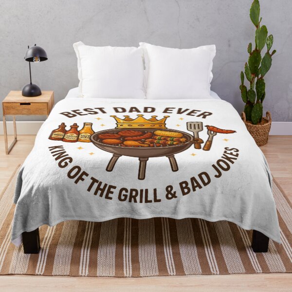 Item preview, Best Dad Ever Grill King Funny BBQ Dad Gift – King of the Grill & Bad Jokes designed and sold by MartBook.
