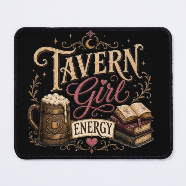 Item preview, Tavern Girl Energy Fantasy Bookish Aesthetic Vintage Design designed and sold by Moonwoven Studio.