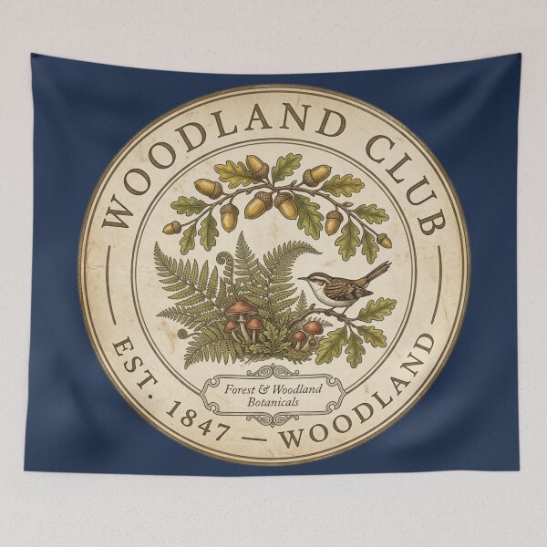 Item preview, Woodland Club Vintage Badge Forest Ecology Art designed and sold by CalmCapy Co.