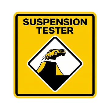 Artwork thumbnail, Suspension Tester - Sim Racing Humor by GarageGraphics