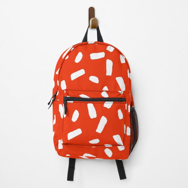 Item preview, Abstract White Confetti Blobs on Vibrant Red with Playful Circus Vibe designed and sold by ArtyFridgees.