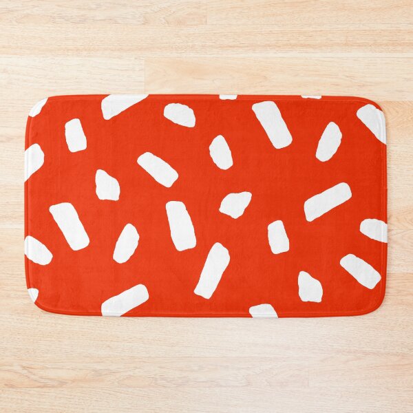 Item preview, Abstract White Confetti Blobs on Vibrant Red with Playful Circus Vibe designed and sold by ArtyFridgees.