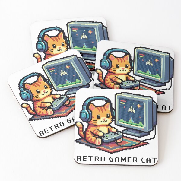 Item preview, Pixel Art Cat Gamer with Headphones - Retro 8-Bit designed and sold by PixelCatalyst.