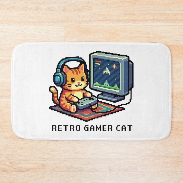 Item preview, Pixel Art Cat Gamer with Headphones - Retro 8-Bit designed and sold by PixelCatalyst.