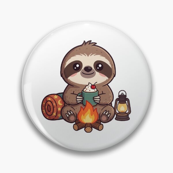 Item preview, Cute Baby Sloth Camper – Cozy Campfire Watercolor Forest Sticker designed and sold by AillustriaAK.