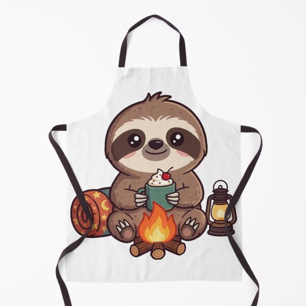 Item preview, Cute Baby Sloth Camper – Cozy Campfire Watercolor Forest Sticker designed and sold by AillustriaAK.