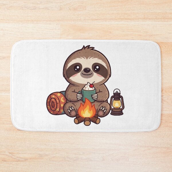 Item preview, Cute Baby Sloth Camper – Cozy Campfire Watercolor Forest Sticker designed and sold by AillustriaAK.