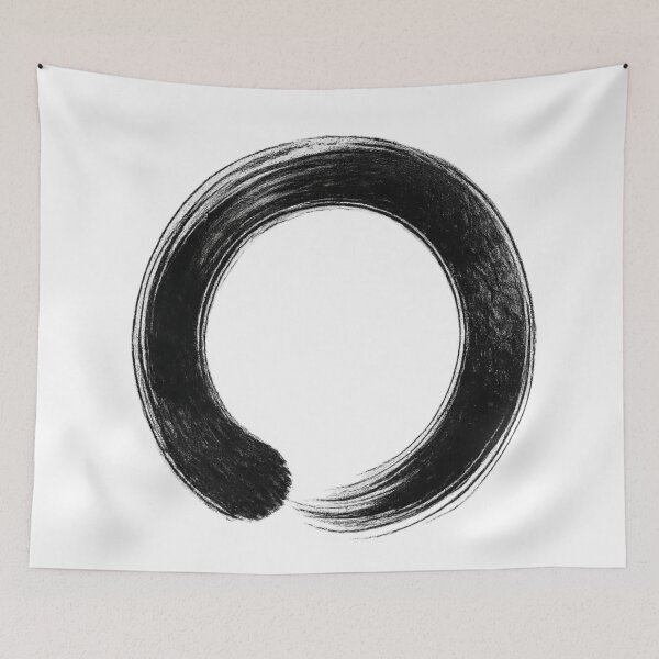 Item preview, Black Zen Ensō Circle Minimal Art designed and sold by TheSlowShore.