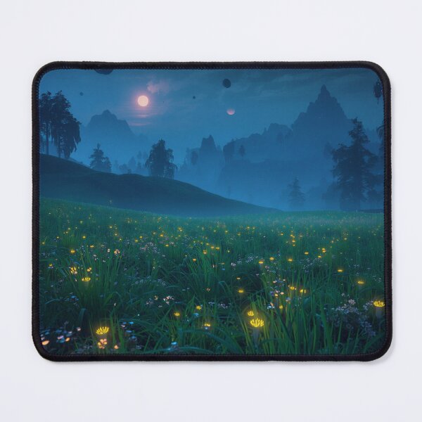 Item preview, Twin Moon Meadow Fantasy Alien Landscape designed and sold by Luminous Wilds.