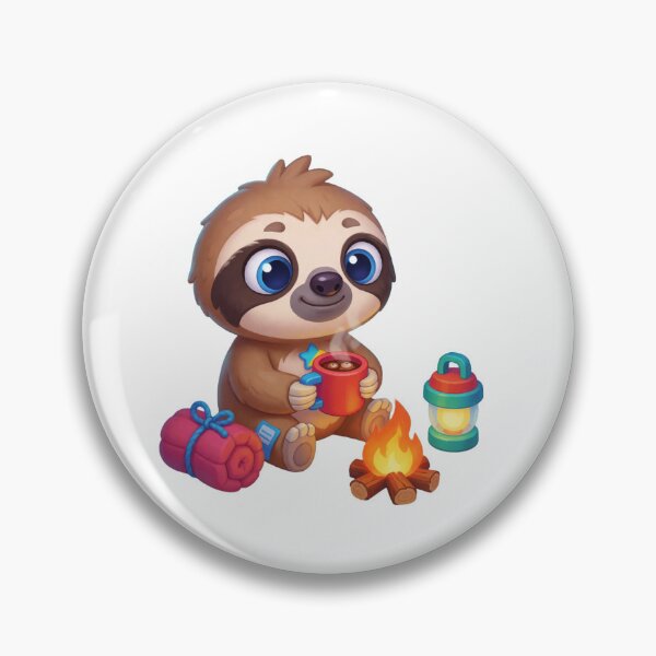 Item preview, Cute Baby Sloth Camper – Cozy Campfire Watercolor Forest Sticker designed and sold by AillustriaAK.