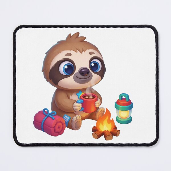 Item preview, Cute Baby Sloth Camper – Cozy Campfire Watercolor Forest Sticker designed and sold by AillustriaAK.