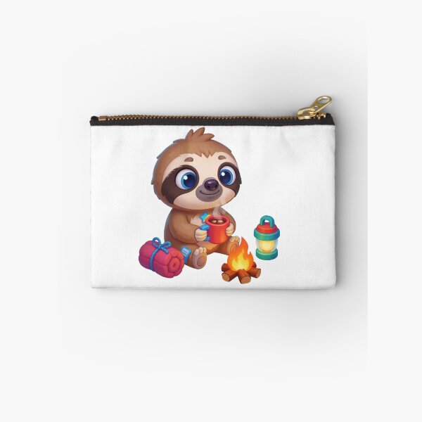 Item preview, Cute Baby Sloth Camper – Cozy Campfire Watercolor Forest Sticker designed and sold by AillustriaAK.