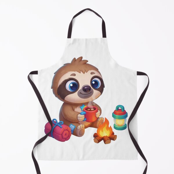 Item preview, Cute Baby Sloth Camper – Cozy Campfire Watercolor Forest Sticker designed and sold by AillustriaAK.