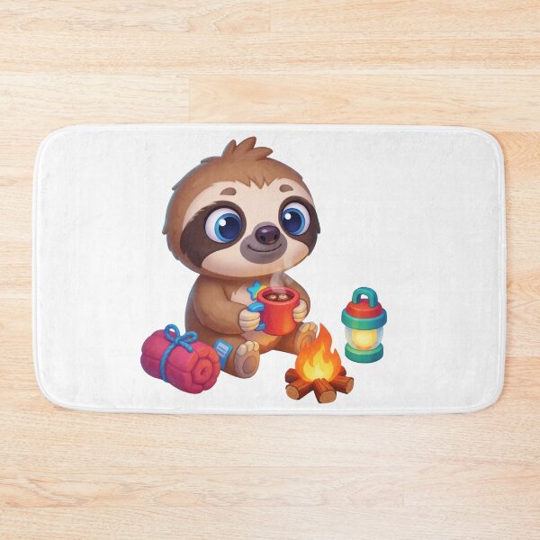 Item preview, Cute Baby Sloth Camper – Cozy Campfire Watercolor Forest Sticker designed and sold by AillustriaAK.