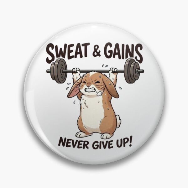 Item preview, Sweat & Gains – Motivational Rabbit Workout designed and sold by Dogandesighn.