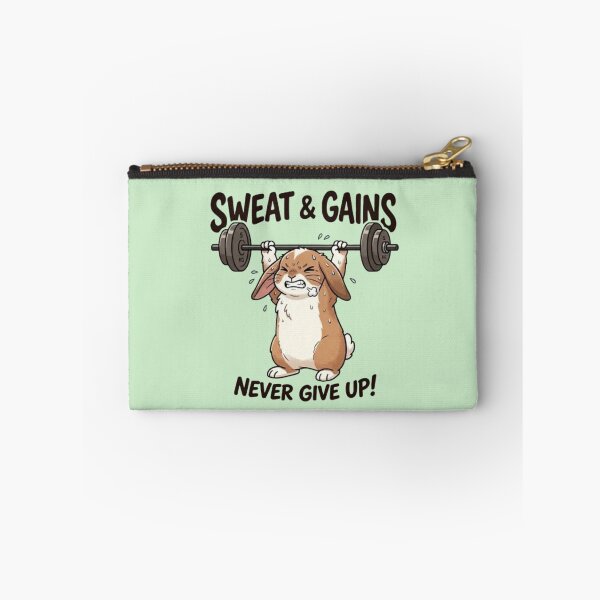 Item preview, Sweat & Gains – Motivational Rabbit Workout designed and sold by Dogandesighn.