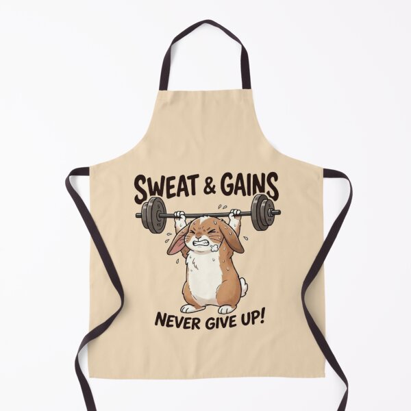 Item preview, Sweat & Gains – Motivational Rabbit Workout designed and sold by Dogandesighn.