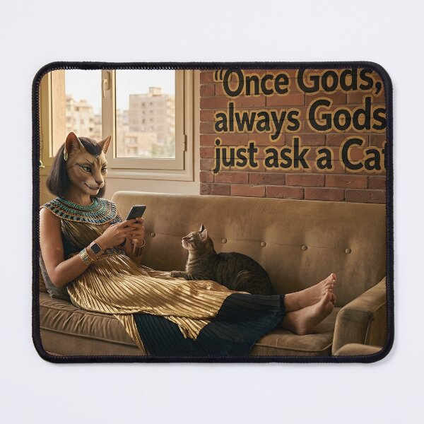 Item preview, Bastet Knows Best – Once Gods, Always Gods, Just Ask a Cat designed and sold by Sybille-Yates.