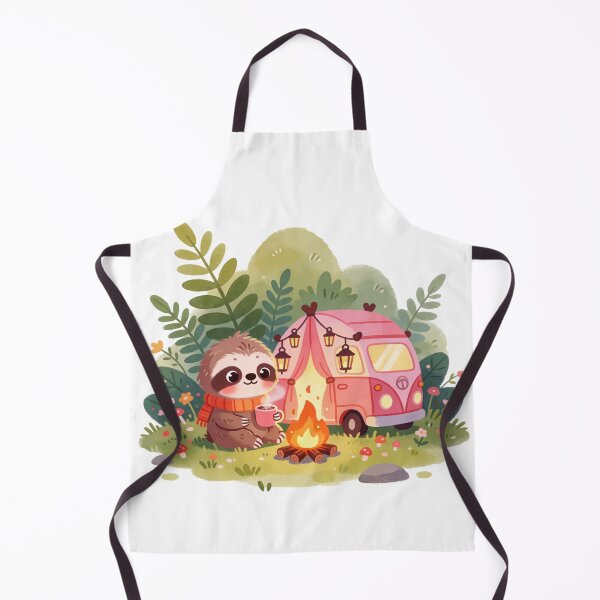 Item preview, Cute Baby Sloth Camper – Cozy Campfire Watercolor Forest Sticker designed and sold by AillustriaAK.