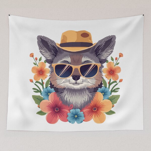 Item preview, Illustration Cool Chihuahua with Sunglasses and Tropical Flowers  designed and sold by AustralArt.