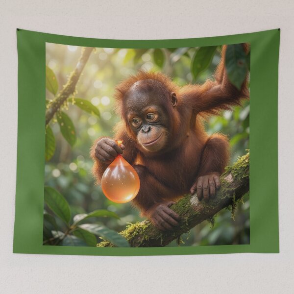 Item preview, Cute Baby Orangutan Plays a Prank designed and sold by Tridentulus.
