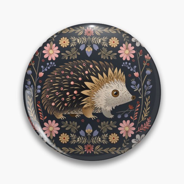 Item preview, Scandinavian Folk Art, Floral Hedgehog  designed and sold by xiao xuans.