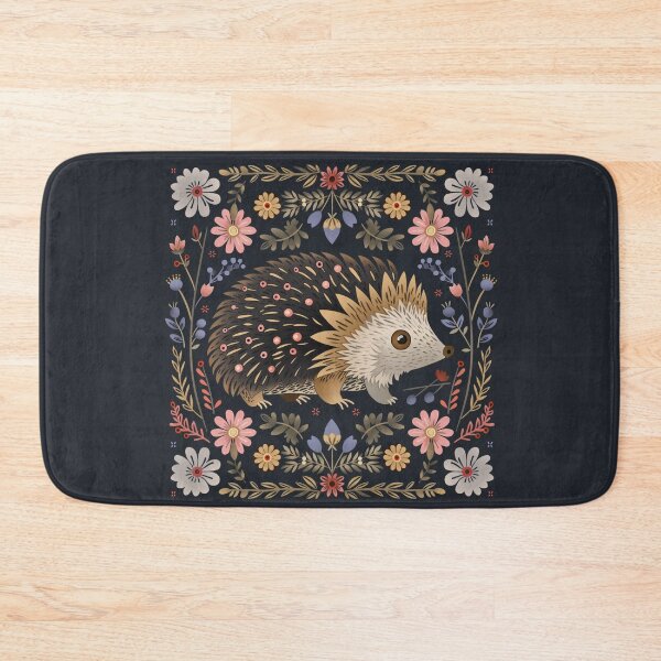 Item preview, Scandinavian Folk Art, Floral Hedgehog  designed and sold by xiao xuans.