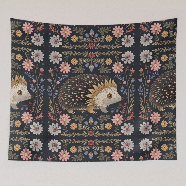 Item preview, Scandinavian Folk Art, Floral Hedgehog  designed and sold by xiao xuans.