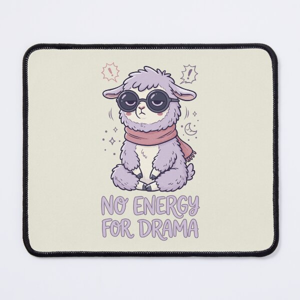 Item preview, Funny Sarcastic Llama with Sunglasses - No Energy For Drama - Anti Drama Quote designed and sold by Juka-Arts-CC.
