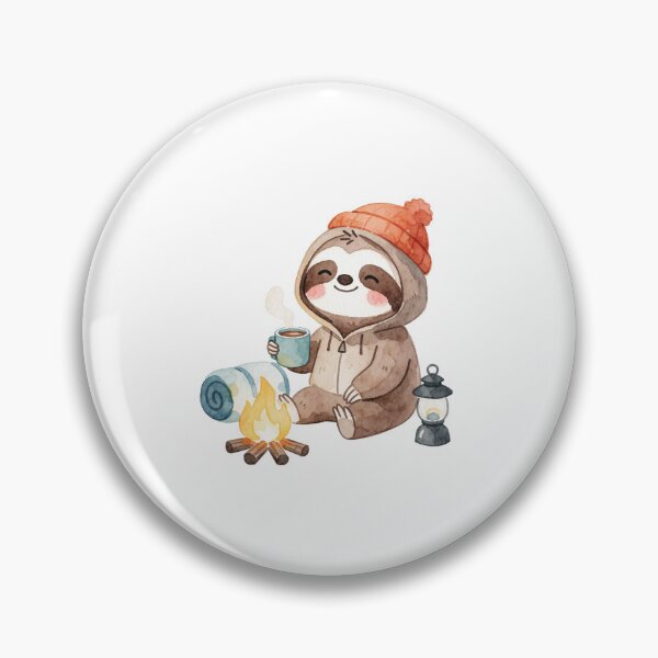 Item preview, Cute Baby Sloth Camper – Cozy Campfire Watercolor Forest Sticker designed and sold by AillustriaAK.