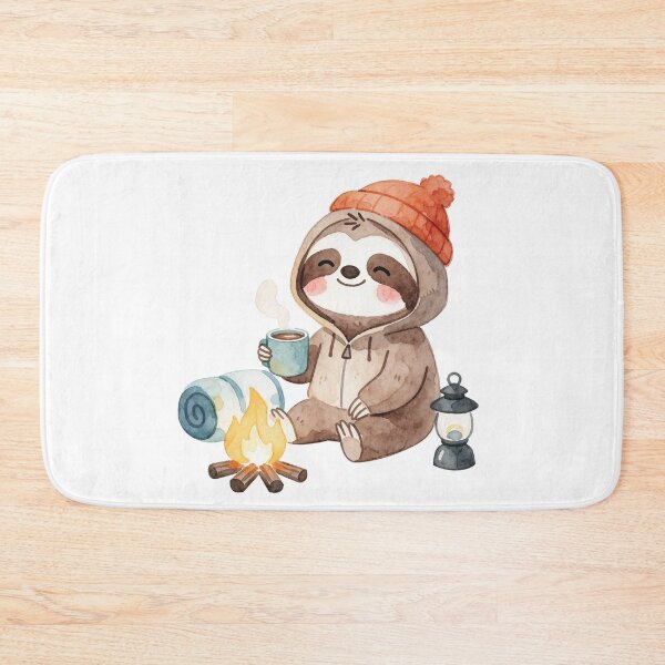Item preview, Cute Baby Sloth Camper – Cozy Campfire Watercolor Forest Sticker designed and sold by AillustriaAK.
