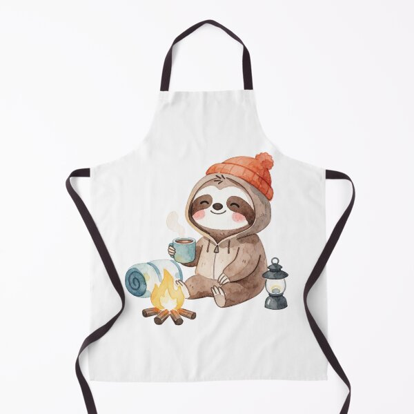 Item preview, Cute Baby Sloth Camper – Cozy Campfire Watercolor Forest Sticker designed and sold by AillustriaAK.
