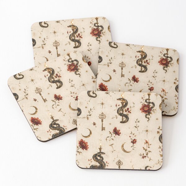 Item preview, Dark Academia Snake and Candle Gothic Pattern designed and sold by BeataPrint.