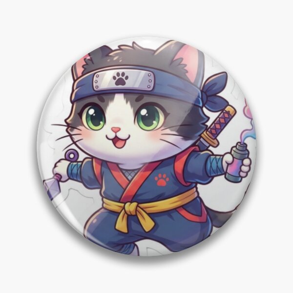 Item preview, Cute Chibi Ninja Cat Anime Sticker | Kawaii Warrior Kitty Vinyl Decal designed and sold by AdityaShop18.