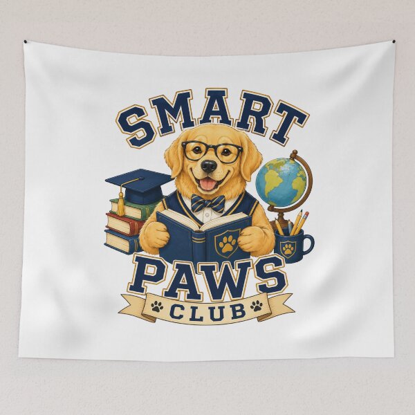 Item preview, Smart Paws Club Dog Sticker designed and sold by PawFusionArt.
